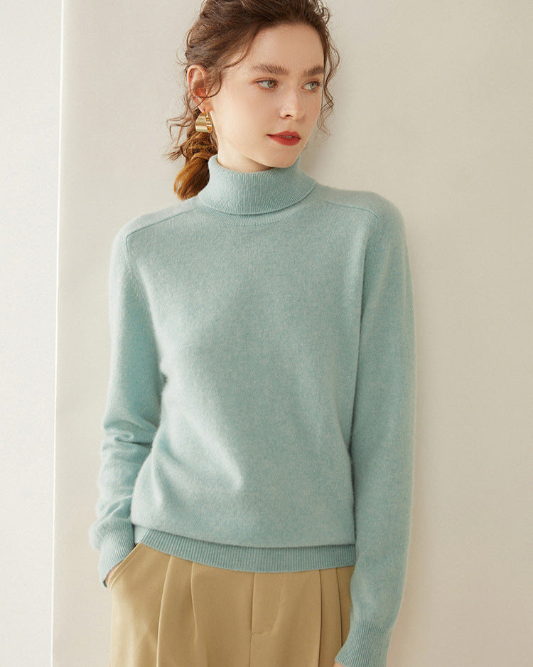 Audrie Women: 2025 Spring 100% Alxa Baby Cashmere-Wool Blend Turtleneck Jumper