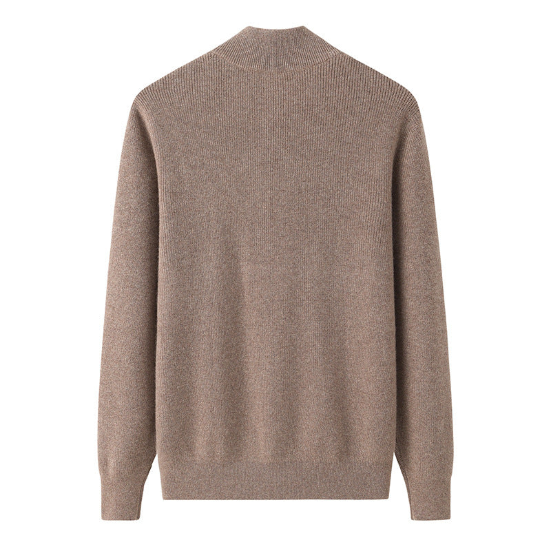 Audrie Men: Deluxe 100% Cashmere Zip Winter Jumper