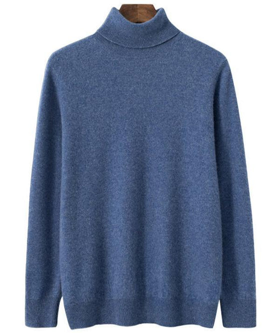 Audrie Men: 100% Cashmere-Wool Blend Turtle Neck Jumper