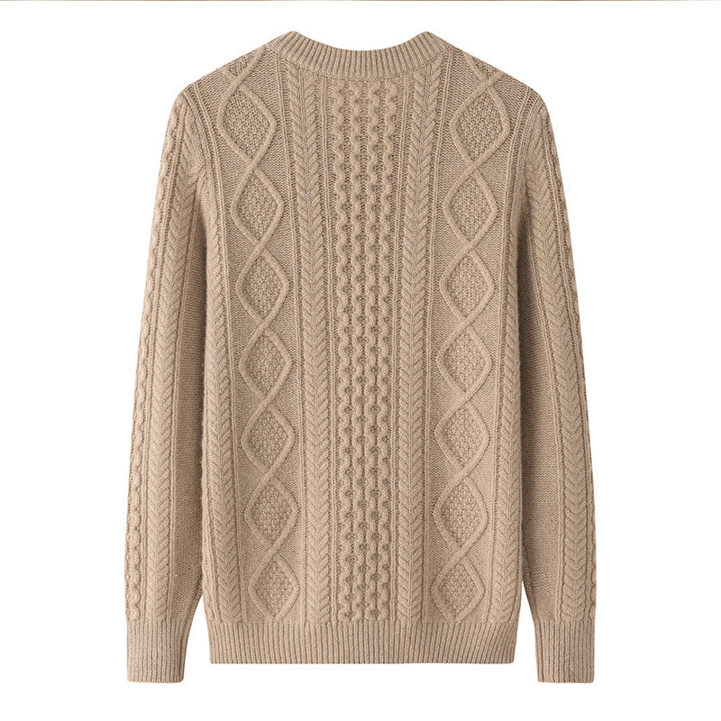 Audrie Women: 100% Cashmere Crew-neck, Cable-Knitted Jumper