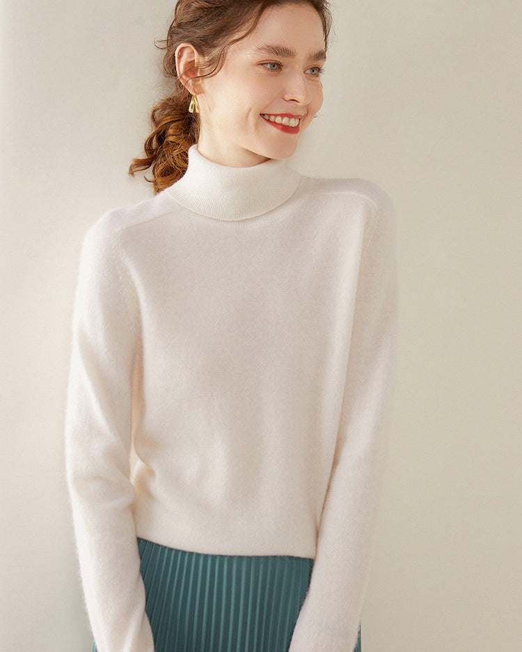 Audrie Women: 2025 Spring 100% Alxa Baby Cashmere-Wool Blend Turtleneck Jumper