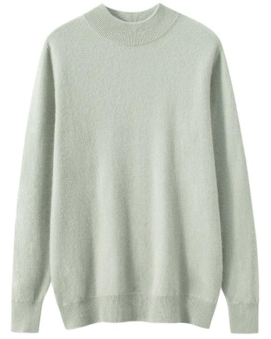 Audrie Men: 100% Cashmere-Wool Blend Mock Neck Jumper