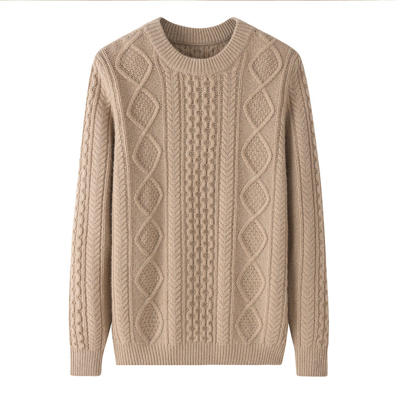 Audrie Women: 100% Cashmere Crew-neck, Cable-Knitted Jumper