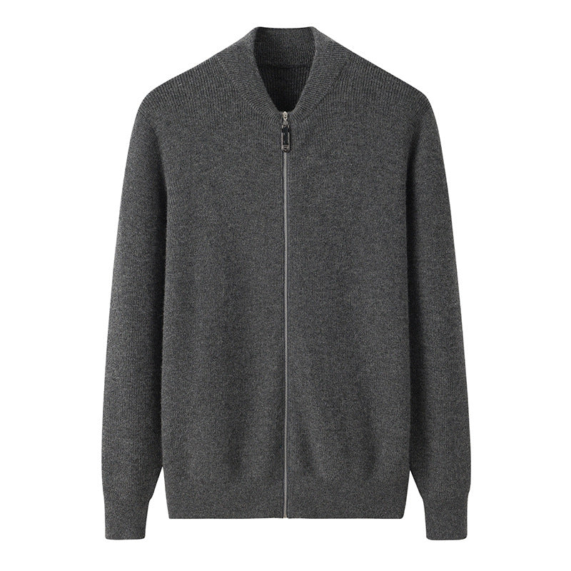 Audrie Men: Deluxe 100% Cashmere Zip Winter Jumper