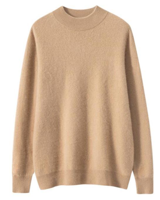 Audrie Men: 100% Cashmere-Wool Blend Mock Neck Jumper