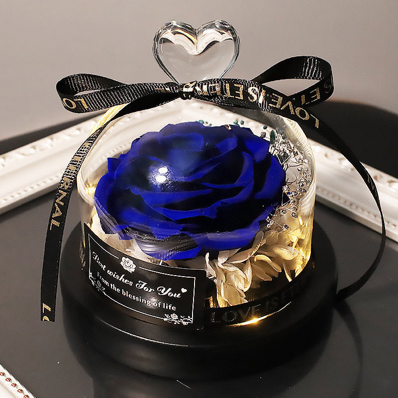 Eternal Rose in Glass Dome Gift Box Made of Fresh Real Rose (Customised Services Provided)