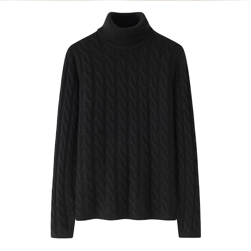 Audrie Women: 100% Cashmere Turtleneck Cable-Knit Jumber