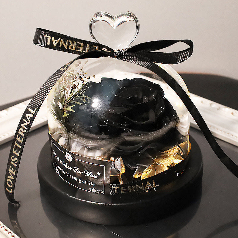 Eternal Rose in Glass Dome Gift Box Made of Fresh Real Rose (Customised Services Provided)