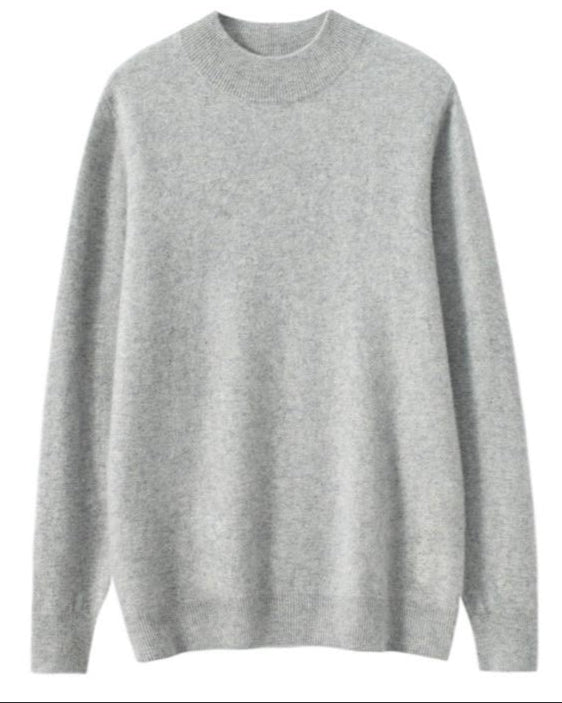 Audrie Men: 100% Cashmere-Wool Blend Mock Neck Jumper