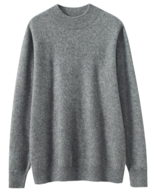 Audrie Men: 100% Cashmere-Wool Blend Mock Neck Jumper