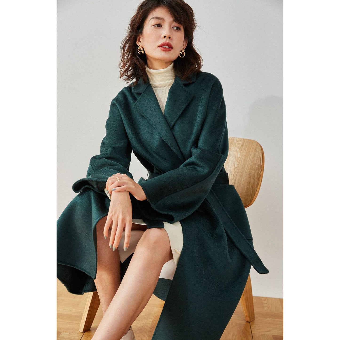 Audrie Women: 100% Cashmere-Wool Blend Iconic Coat