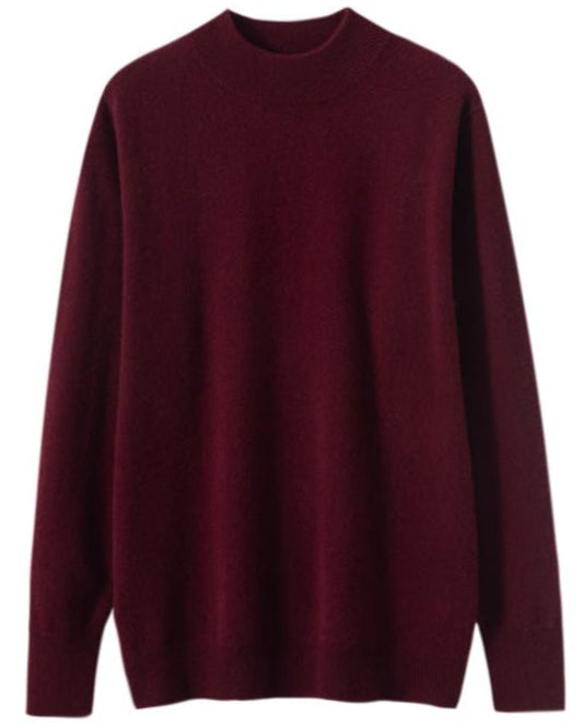 Audrie Men: 100% Cashmere-Wool Blend Mock Neck Jumper