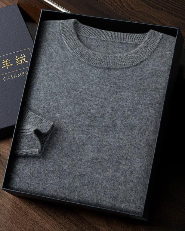 Audrie Men: 100% Cashmere-Wool Blend Crew Neck Jumper