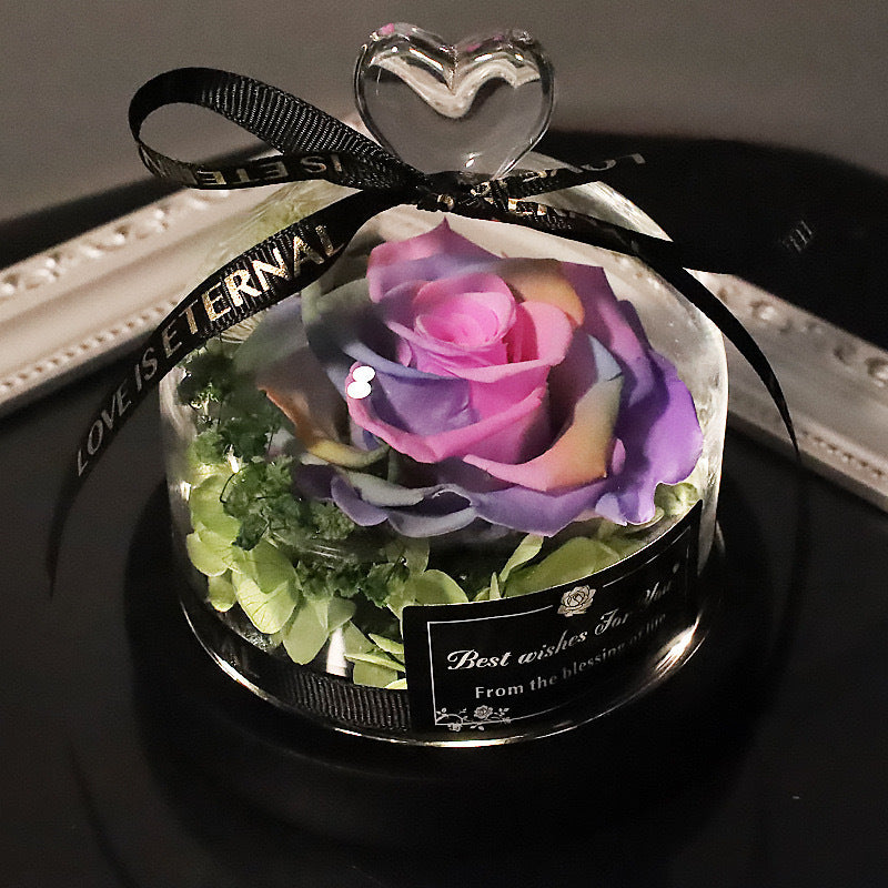 Eternal Rose in Glass Dome Gift Box Made of Fresh Real Rose (Customised Services Provided)