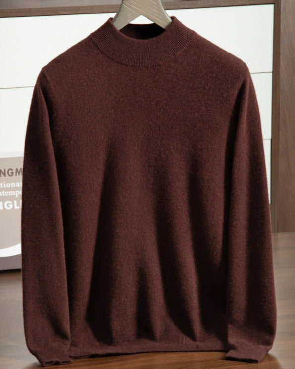 Audrie Men: 100% Cashmere-Wool Blend Mock Neck Jumper