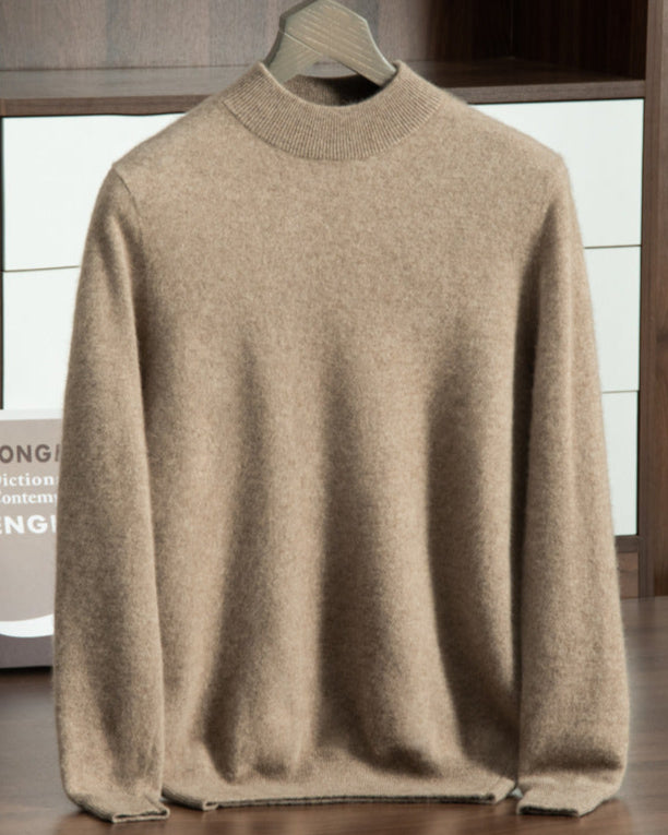 Audrie Men: 100% Cashmere-Wool Blend Mock Neck Jumper