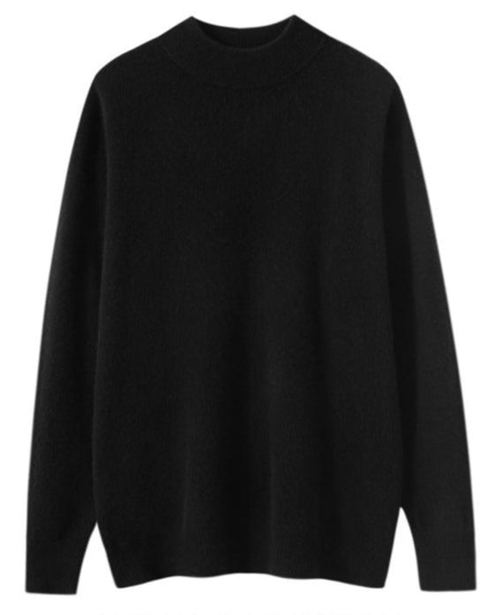 Audrie Men: 100% Cashmere-Wool Blend Mock Neck Jumper