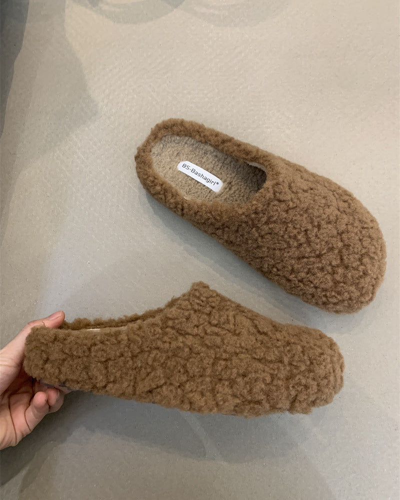 Audrie Home: 100% Lamb Wool Women Slippers to Keep Feet Warm