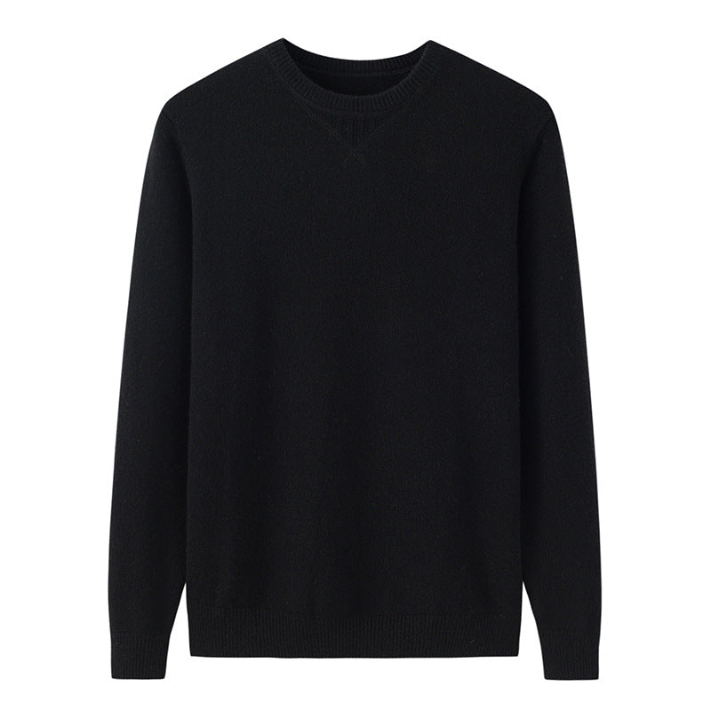 Audrie Men: Deluxe 100% Cashmere Thick Crew Neck Jumper