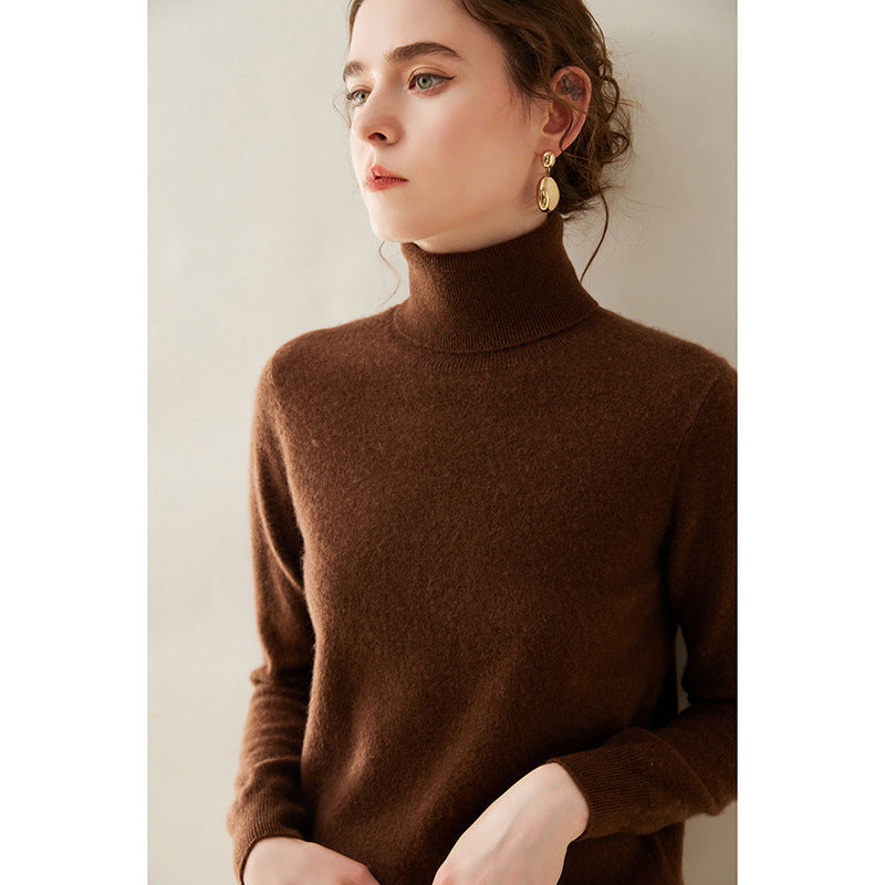 Audrie Women: 100% Cashmere-Wool Blend Timeless Turtleneck Jumper